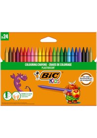 Resim Bic Kids Plastidecor Silinebilir Elleri Kirletmeyen Pastel Boya 24 Renk 