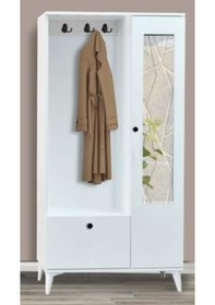 Resim 2 Kapılı Aynalı Beyaz Eko Portmanto Beyaz 