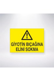 Resim Reysa Tasarım Giyotin Bıçağına Elini Sokma 21x35 Arkası Arkası Yapışkanlı Sticker 