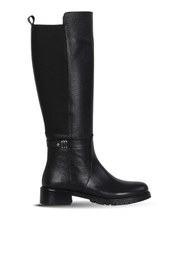 Resim Bueno Shoes Siyah Flotter Deri Kadın Düz Çizme 33wc1170 