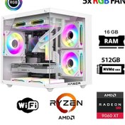 Resim Xaser ECO-X50 R5-7500F 16 GB 512 GB M.2 NVMe SSD 16 GB RX9060XT Free Dos Masaüstü Oyuncu Bilgisayarı 