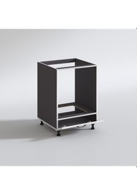 Resim Kenzlife ankastre modülü kabini malik ejder gri fırın ocak dolabı kapaklı ayarlı ayaklı 