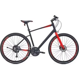 Resim Carraro Sportive 328C Hd - 28 Jant 16'' 44CM (S) Kadro 18 Vites Şehir Bisikleti - Mat Siyah Kırmızı 