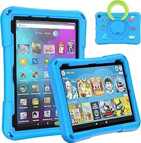 Resim Ubearkk Fire HD 10 Çocuklar için Tablet Kılıfı, Fire Tablet 10 Kılıf, Amazon Fire HD 10 Kılıf (13./11. Nesil, 2023/2021 Sürümü) Dönen 360 Destek Çubuğu Hafif Darbeye Dayanıklı Koruyucu Kılıf Mavi 