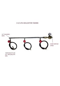 Resim Lpg Kollektör Üçlü Takım 8mm Hortum Çıkışlı 1 