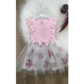 Resim Retro Women Kız Çocuk Pamuklu Çiçekli Tütülü Doğum Günü Özel Gün Abiye Günlük Prenses Elbise 
