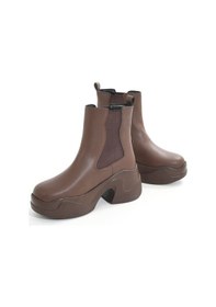 Resim Fz-2400 Kahverengi Yüksek Tabanlı Lastikli Günlük Kadın Bot Acı Kahverengi 