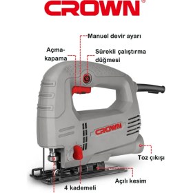 Resim Crown Dekupaj Testere 550 W CT15212 Dekupaj Testere Ucu ve Profesyonel Dekupaj Testere Makinası 