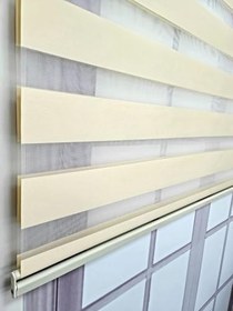 Resim BBB Düz Renk Stor Zebra Perde Sert Plastik Kasalı 120x200 Krem 