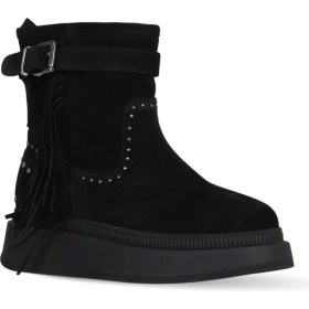 Resim Bueno Shoes Siyah Süet Kadın Dolgu Topuklu Bot 30WB24549 30WB24549 