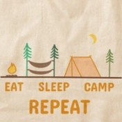 Resim Limon Eat Sleep Camp Repeat Ham Bez Omuz 