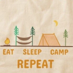 Resim Limon Eat Sleep Camp Repeat Ham Bez Omuz 