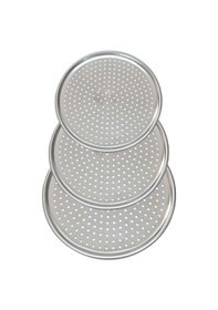 Resim Delikli Pizza Fırın Tepsisi Paslanmaz Çelik 28. 32 ve 36 CM 