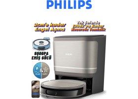 Resim Philips Homerun 9000 Serisi Çöp Istasyonlu Akıllı Robot Süpürge XU9100/10, Islak/kuru Temizlik Yapabilen, Ultra Güçlü Emiş, Yıkanabilir Epa Filtrli 