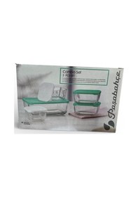 Resim Paşabahçe 5 Li Cam Saklama Kabı - 3 Boy Çok Amaçlı Saklama Kabı Turkuaz 