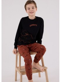 Resim Rolypoly Erkek Çocuk Siyah Pijama Takımı 5274-48639 Siyah 