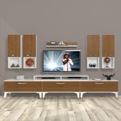 Resim Ekoflex 8da Mdf Silver Tv Ünitesi Tv Sehpası - Beyaz - Ceviz 