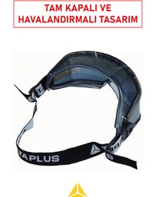 Resim Delta Plus Tam Kapalı Havalandırmalı Antifog Füme Lens Bisikletçi Gözlüğü AM-AS-UV400 Koruyucu 