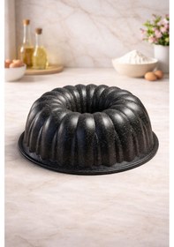 Resim PureBake Dilimli Granit Kek Kalıbı - Yapışmaz Döküm Kek Kalıbı Siyah 