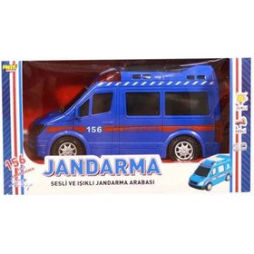 Resim TOPROCKSTORE Sesli Işıklı Jandarma Arabası Pilli 360 Derece Dönebilen 