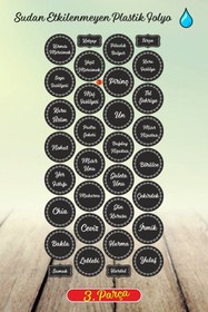 Resim ENGINPRINT Siyah 107 Adet Yıkamaya Dayanıklı Plastik Folyo Mutfak Düzenleme Etiketi 