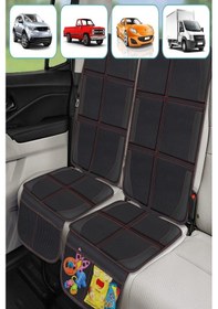 Resim 2 Adet İsofix Uyumlu Oto Koltuk Koruyucu Organizer Ana Kucağı Puset Koruyucu Oto Koltuk Kılıfı 
