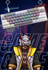 Resim Rever Mekanik Oyuncu Klavyesi Red Switch RGB Led Işıklı Kablolu Gaming Klavye 