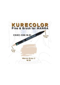 Resim Zig Kurecolor Fine & Brush For Manga Çizim Kalemi W.3 Warm Grey 