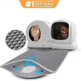 Resim UBPet Elekli Hazneli Kedi Kumu Paspası - Tüm Kedi Tuvaletleri ile Uyumlu Yıkanabilir 