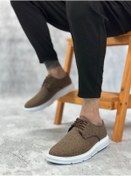 Resim BESKAR BA0003 Bağcıklı Klasik Spor Keten Kahverengi Beyaz Taban Casual Erkek Ayakkabı 