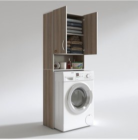 Resim Kenzlife Çamaşır Makinesi Dolabı Sinem Crd 180*066*30 Banyo Kiler Kapaklı Arkalıklı Çok Renkli 