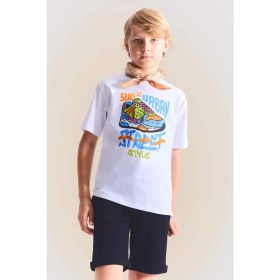 Resim DeFacto New Regular Fit Bisiklet Yaka Baskılı Kısa Kollu Tişört Erkek Çocuk H4327A826HS 