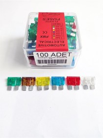 Resim REPLAX 100 Adet Karışık Yassı Bıçak Sigorta 7,5 10 15 20 25 30 Amper 