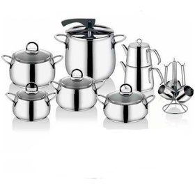 Resim Inter Çelik Hanzade Model Cam Kapaklı 18 Parça Çeyiz Seti 