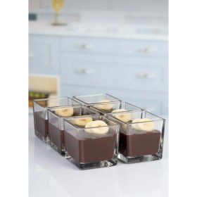 Resim Mafa Home 6'lı Kare Magnoliya Tatlı Kasesi Servis Sunum Cup Seti Büyük Boy 