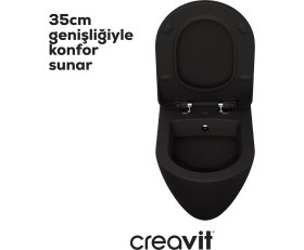 Resim Terra Duroplast Yavaş Kapanan Klozet Kapaklı Mat Siyah Set 