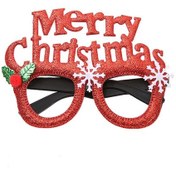 Resim Tcherchi Merry Christmas Yazılı Noel Yılbaşı Parti Gözlüğü 