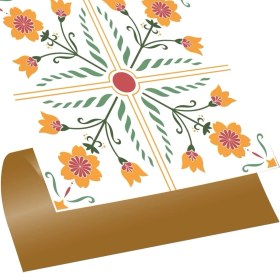 Resim Kendinden Yapışkanlı Portakal Çiçeği Desenli Pvc Karo 30X30 cm (33 Adet) 3 M² 