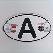 Resim HMNL AVUSTURYA (A) Harfi Cam Süsü Pleksi Vantuzlu Arma Oval 