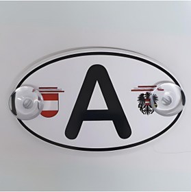 Resim HMNL AVUSTURYA (A) Harfi Cam Süsü Pleksi Vantuzlu Arma Oval 