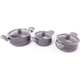 Resim OMS 3027 Gri 6 Parça Güveç Set 