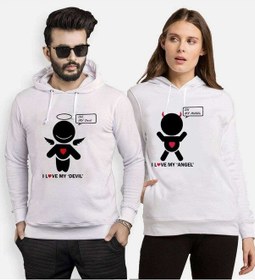 Resim Tshirthane My Devil My Angel Sevgili Kombinleri Kapüşonlu Kombin 
