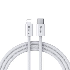 Resim Benks D46 Type-C to Lightning PD 3.0 Örgülü Şarj ve Data Kablosu 60W 2 Metre - Siyah 