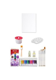 Resim Red Apple Tüp Yağlı Boya Seti 12 ml 12'li 25x35 Tuval Seti 