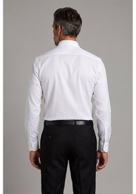 Resim Bisse Beyaz Regular Fit Cepsiz Klasik Uzun Yaka Saten Gömlek Gmkls252188 D01 