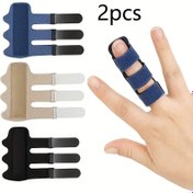 Resim 2 Adet Ayarlanabilir Parmak Ateli Rahatlık Desteği İçin - Kırık, Artritik & Tetik Parmaklar İçin İdeal - Dayanıklı Polyester Kumaş, Sadece Elde Yıkama - Siyah, Mavi, Haki Renklerde Mevcut 