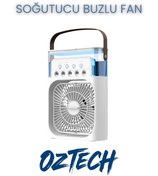 Resim DTULTRA2 Buzlu Vantilatör Mini Fan 5 Spreyli Su Püskürtmeli 600 ML Buhar Makinesi Nemlendirici Mini Klima 