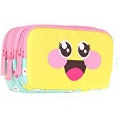 Resim Kaukko Kids 3 Bölmeli Cute Face Daisy Kalem Çantası 