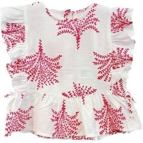 Resim Çikoby Kız Bebek Desenli Pamuklu Bluz-14535 Pembe 