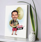 Resim Saksafoncu Erkek Karikatürlü Kanvas Tablo 